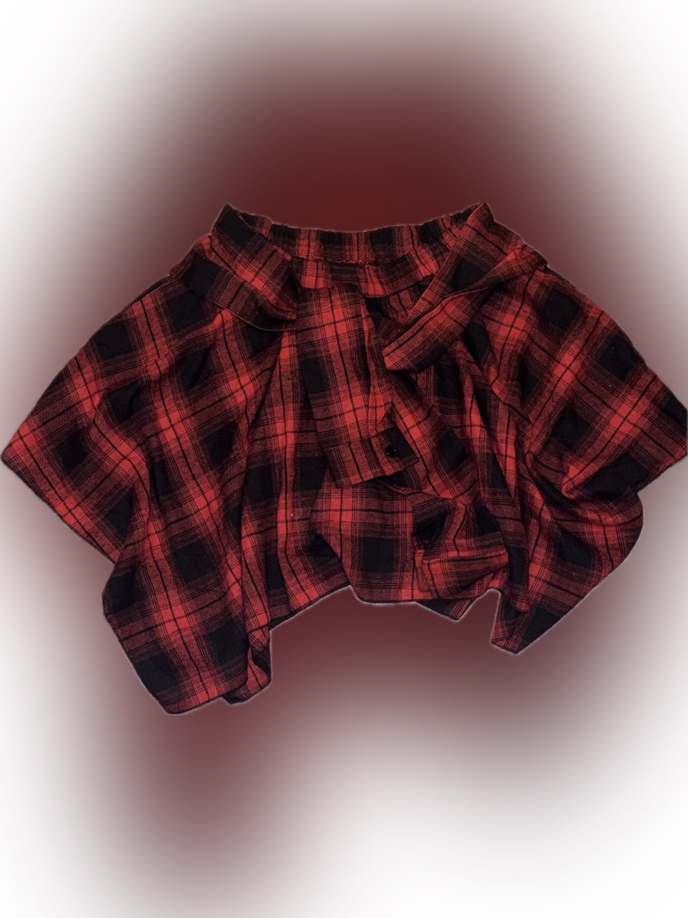 2 for $30 NWOT Red Plaid Women's Skirt with faux tie up Sleeves